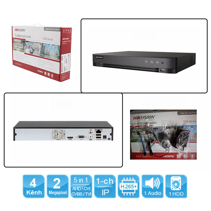 Trọn bộ 2 camera Analog HD HIKVISION 2MP giá rẻ ( Trắng - Đen, 2MP (1920x1080) ) - ảnh 2